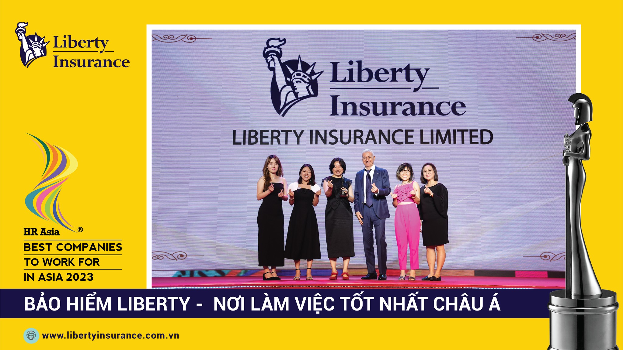 BH Liberty đạt giải thưởng Nơi Làm việc Tốt nhất châu Á 2023 bởi HR Asia